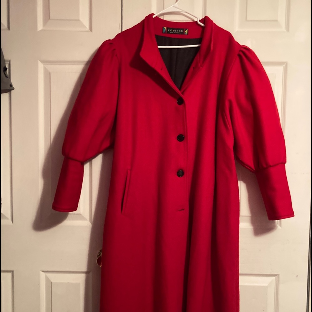Komitor wool coat. Woman's full length dress coat.
